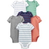 image:imageSimple Joys by Carters Baby Boys 6Pack ShortSleeve BodysuitMulticolorStripe