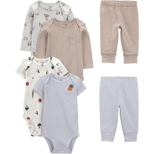image:imageSimple Joys by Carters Baby 6piece Bodysuits Short and Long Sleeve and Pants SetBlue Veggie