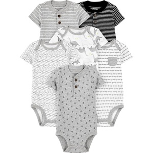 image:imageSimple Joys by Carters Baby Boys 6Pack ShortSleeve BodysuitMulticolorAnchorDinosaurStripeWhale