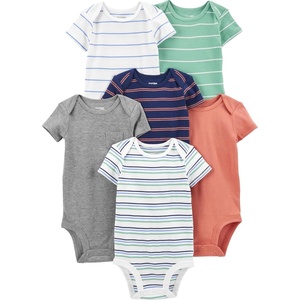 image:imageSimple Joys by Carters Baby Boys 6Pack ShortSleeve BodysuitMulticolorStripe