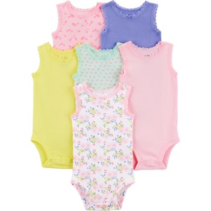 image:imageSimple Joys by Carters Baby Girls 6 Pack Short Sleeve BodysuitMulticolorFloralForest AnimalsFruit