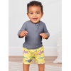 image:imageSimple Joys by Carters Baby Boys Swimsuit Trunk and Rashguard SetDark GreyYellow Shark