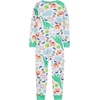 image:imageSimple Joys by Carters Babys 3 pack Snug Fit Footless Cotton PajamasBlue FiretruckGrey StripeWhite Dinosaur