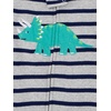 image:imageSimple Joys by Carters Babys 3 pack Snug Fit Footless Cotton PajamasBlue FiretruckGrey StripeWhite Dinosaur