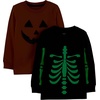 image:imageSimple Joys by Carters Unisex Baby 2Pack Holiday LongSleeve TeesHalloween Pumpkin PrintSkeletonblackorange