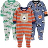 image:imageSimple Joys by Carters Baby Boys LooseFit Flame Resistant Fleece Footed PajamasBlue FoxGrey CrocodileOrange Bear