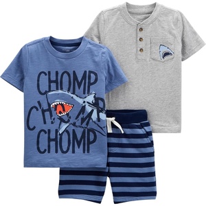 image:imageSimple Joys by Carters Baby Boys 3piece Playwear SetBlue ChompGrey SharkStripe