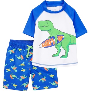 image:imageSimple Joys by Carters Baby Boys Swimsuit Trunk and Rashguard SetBlue White Dinosaur