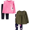 image:imageSimple Joys by Carters Girls 4 piece Playwear SetBlackNavy FloralOlivePink Dinosaur