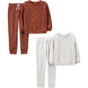 Brown Animal Print/Grey Dots