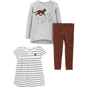 image:imageSimple Joys by Carters Baby Girls 3piece Playwear SetCheetahStripe