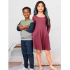 image:imageSimple Joys by Carters Girls 2Pack LongSleeve Dress SetGrey FloralPlum