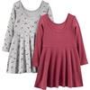 image:imageSimple Joys by Carters Girls 2Pack LongSleeve Dress SetGrey FloralPlum