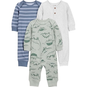 image:imageSimple Joys by Carters Baby Boys 3pack JumpsuitsDino Blue Stripe