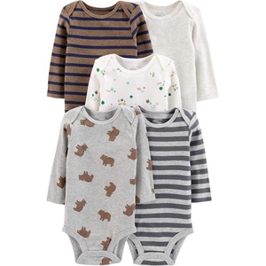 image:imageSimple Joys by Carters Baby Boys LongSleeve Bodysuit Pack of 5BodysuitBearForest AnimalsStripe