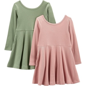 image:imageSimple Joys by Carters Girls 2Pack LongSleeve Dress SetOlivePink