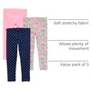 image:imageSimple Joys by Carters Girls 3 pack LeggingsGrey FloralNavy DotsPink