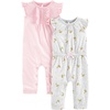 image:imageSimple Joys by Carters Baby Boys 2 Pack JumpsuitsGrey SwansPink Stripe