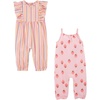 image:imageSimple Joys by Carters Baby Boys 2 Pack JumpsuitsPink StrawberriesWhite Vertical Stripe