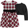 image:imageSimple Joys by Carters Baby Girls 2piece Special Occasion Dress and Cardigan SetBlackRed Plaid
