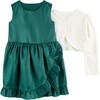 image:imageSimple Joys by Carters Baby Girls 2piece Special Occasion Dress and Cardigan SetEmerald GreenWhite