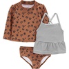 image:imageSimple Joys by Carters Baby Girls 3Piece Assorted Rashguard SetsStripeBrown Cheetah
