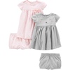 image:imageSimple Joys by Carters Baby Girls Shortsleeve and Sleeveless Dress Sets Pack of 2Grey Bear PrintPink Elephants