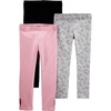 image:imageSimple Joys by Carters Girls 3 pack LeggingsBlackGrey Animal PrintPink