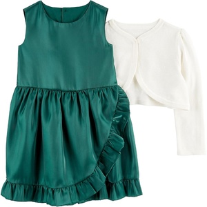 image:imageSimple Joys by Carters Baby Girls 2piece Special Occasion Dress and Cardigan SetEmerald GreenWhite