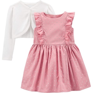 image:imageSimple Joys by Carters Baby Girls 2piece Special Occasion Dress and Cardigan SetPink HeartsWhite