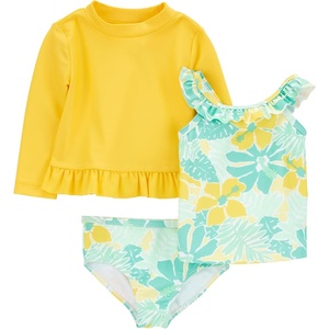 image:imageSimple Joys by Carters Baby Girls 3Piece Assorted Rashguard SetsYellowGreen