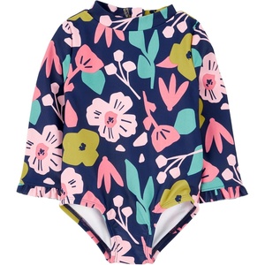 image:imageSimple Joys by Carters Baby Girls Long Sleeve Zipper One Piece SwimsuitFloral