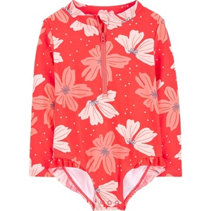 image:imageSimple Joys by Carters Baby Girls Long Sleeve Zipper One Piece SwimsuitPink Floral