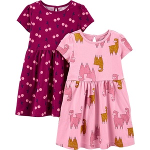 image:imageSimple Joys by Carters Baby Girls Shortsleeve and Sleeveless Dress Sets Pack of 2CherryLlama