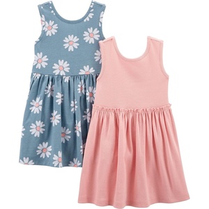image:imageSimple Joys by Carters Baby Girls Shortsleeve and Sleeveless Dress Sets Pack of 2Dusty Blue FloralPink