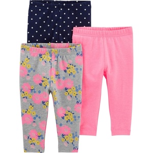 image:imageSimple Joys by Carters Girls 3 pack LeggingsGrey FloralNavy DotsPink Infant