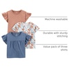 image:imageSimple Joys by Carters BabyGirls 2Pack ShortSleeve Tee ShirtsBrown DotsDenimWhite Floral