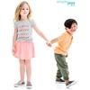 image:imageSimple Joys by Carters BabyGirls 2Pack ShortSleeve Tee ShirtsGrey HeartsPink DinosaurWhite Text Print