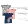 image:imageSimple Joys by Carters BabyGirls 2Pack ShortSleeve Tee ShirtsGrey RainbowLight Orange Mixed PrintNavy Unicorn