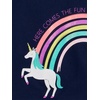 image:imageSimple Joys by Carters BabyGirls 2Pack ShortSleeve Tee ShirtsGrey RainbowLight Orange Mixed PrintNavy Unicorn