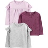 image:imageSimple Joys by Carters Baby Girls LongSleeve Shirts Pack of 3GreyPinkFloral