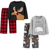 Black Reindeer/Dark Grey Forest Animals/Grey Polar Bear/Buffalo Plaid
