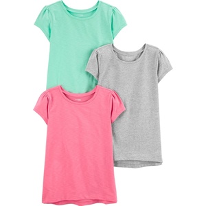 image:imageSimple Joys by Carters BabyGirls 2Pack ShortSleeve Tee ShirtsGrey HeatherMint GreenPink