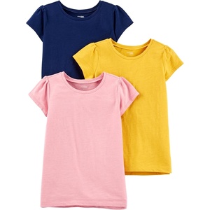 image:imageSimple Joys by Carters BabyGirls 2Pack ShortSleeve Tee ShirtsMustard YellowNavyPink