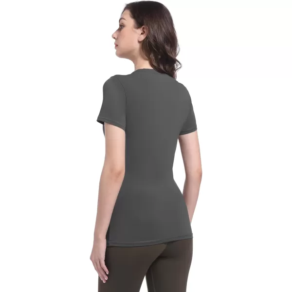 Foucome Maternity Workout Tops Side Ruched Short Sleeve Pregnancy T Shirts Casual Athletic Yoga Gym Basic Tops