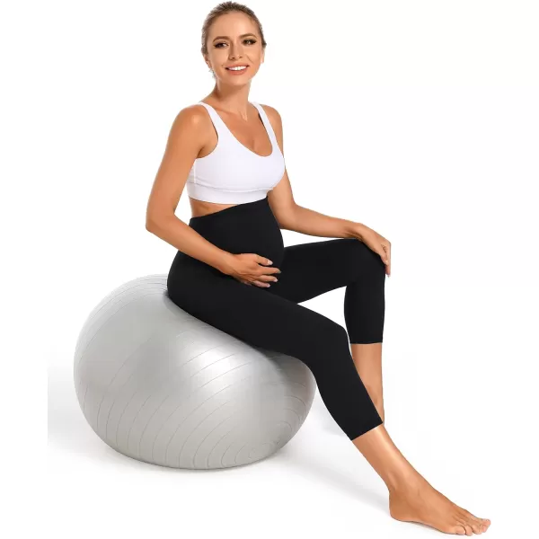 Foucome Women's Maternity Capri Leggings Over The Belly Pregnancy Active Workout Yoga Pants