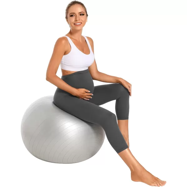 Foucome Women's Maternity Capri Leggings Over The Belly Pregnancy Active Workout Yoga Pants
