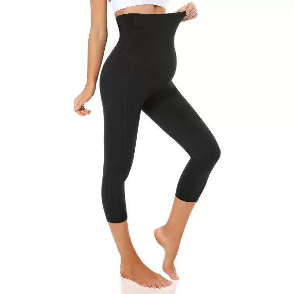 Foucome Women's Maternity Capri Leggings Over The Belly Pregnancy Active Workout Yoga Pants