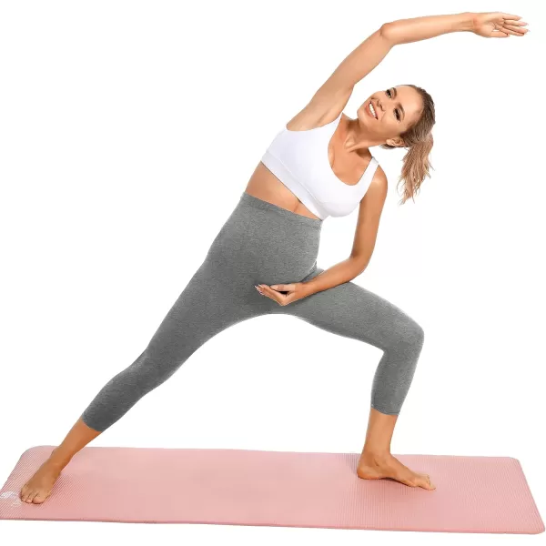 Foucome Women's Maternity Capri Leggings Over The Belly Pregnancy Active Workout Yoga Pants