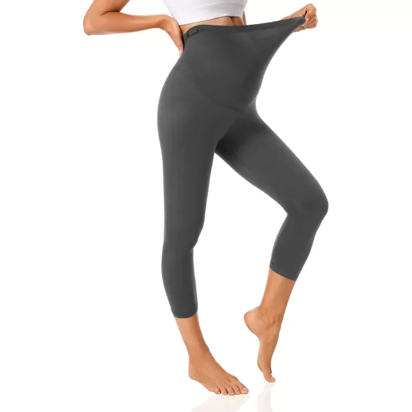 Foucome Women's Maternity Capri Leggings Over The Belly Pregnancy Active Workout Yoga Pants
